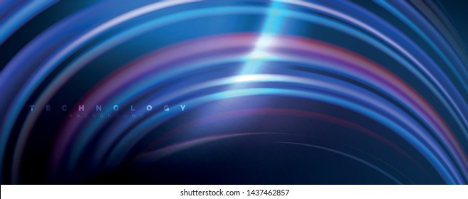Olas de color fluido con efectos de luz, fondo abstracto vectorial, plantilla moderna