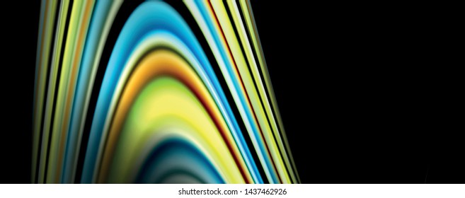Fluid color waves with light effects, vector abstract background, modern template