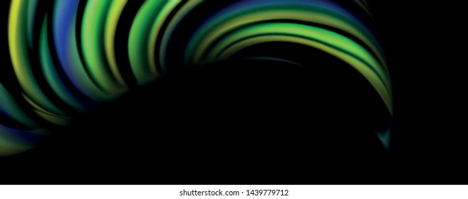 Fluid color waves with light effects, vector abstract background, modern template