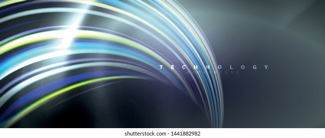 Olas de color fluido con efectos de luz, fondo abstracto vectorial, plantilla moderna