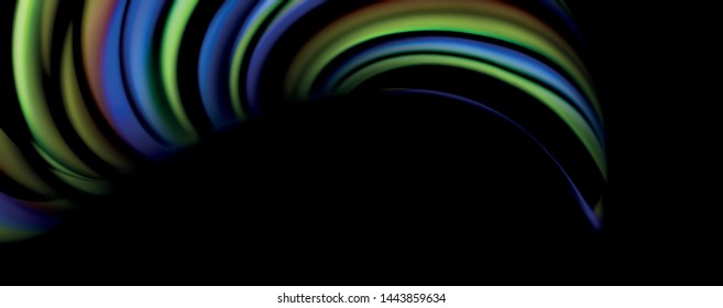 Fluid color waves with light effects, vector abstract background, modern template