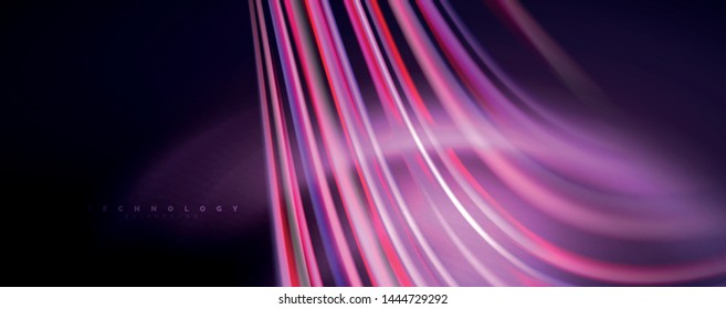 Fluid color waves with light effects, vector abstract background, modern template