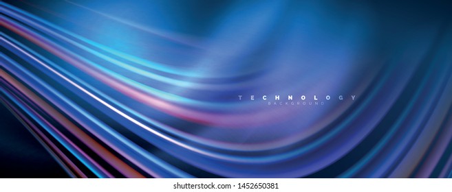 Olas de color fluido con efectos de luz, fondo abstracto vectorial, plantilla moderna