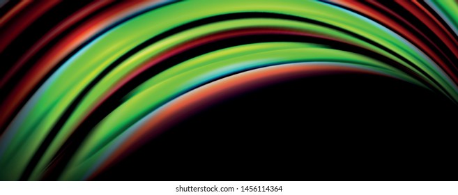 Fluid color waves with light effects, vector abstract background, modern template