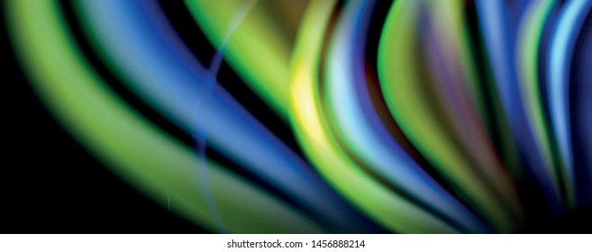 Fluid color waves with light effects, vector abstract background, modern template