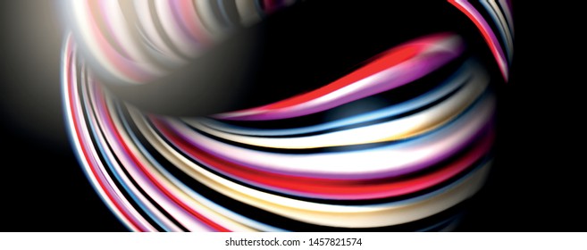 Olas de color fluido con efectos de luz, fondo abstracto vectorial, plantilla moderna