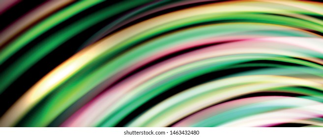 Olas de color fluido con efectos de luz, fondo abstracto vectorial, plantilla moderna