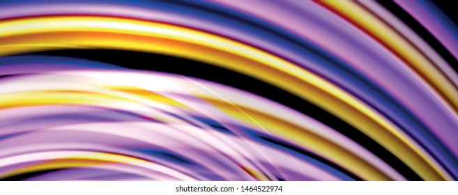 Fluid color waves with light effects, vector abstract background, modern template