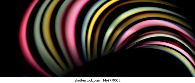 Fluid color waves with light effects, vector abstract background, modern template