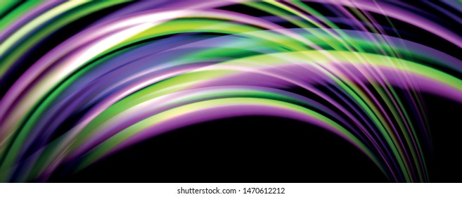 Olas de color fluido con efectos de luz, fondo abstracto vectorial, plantilla moderna