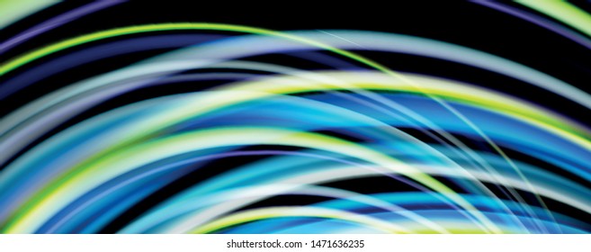 Fluid color waves with light effects, vector abstract background, modern template