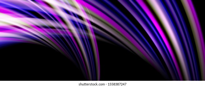 Fluid color waves with light effects, vector abstract background, modern template