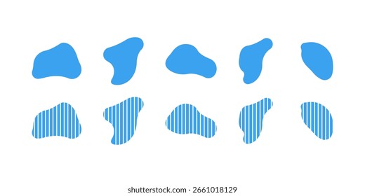 Fluid colorful abstract shape set.