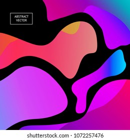 Fluid colorful abstract vector shapes with gradients. Trendy minimal design. Modern futuristic technology background