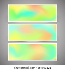 Fluid colorful banners set. Vector template design