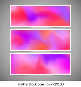 Fluid colorful banners set. Vector template design