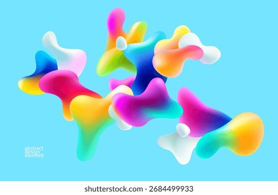 Burbujas coloridas y fluidas. Fondo de Vector Abstractas de manchas líquidas