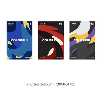 Fluid Colorful Covers Set. Poster. Trendy Design. Painting. Vector Eps10