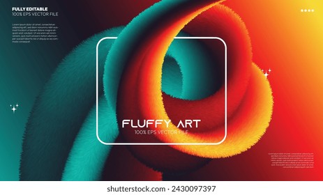 Fluid Colorful Gradient Fluffy Modern Art Vector