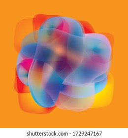 Formas redondeadas de gradiente coloridas y fluidas. Burbuja de salpicaduras líquidas. Arte abstracto moderno