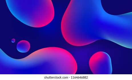 Fluid Colorful Gradient Shapes Composition. Minimal Geometric Background. Trendy Gradients Liquid Shapes Colorful Geometric Background. Vector Illustration.