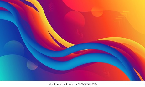 Fluid colorful liquid flowing motion modern background design
