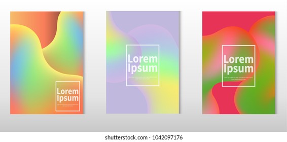 Fluid colorful liquid gradients. Modern abstract gradient shapes composition. Minimal Vector cover design. Futuristic design. Eps10 vector.