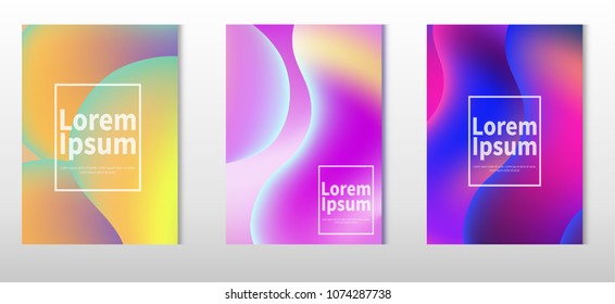 Fluid colorful liquid gradients. Modern abstract gradient shapes composition. Minimal Vector cover design. Futuristic design. Eps10 vector.