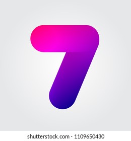 Fluid colorful number, eps 10 vector template
