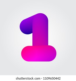 Fluid colorful number, eps 10 vector template