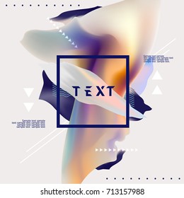 Fluid colorful poster design with place for text Fluid colorful poster design with place for text