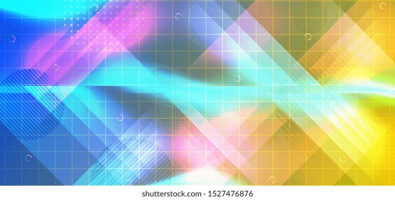 Fluid colorful shape background with modern rainbow colors