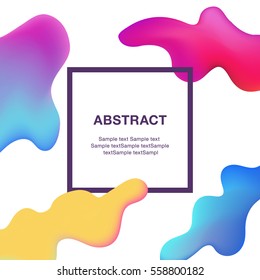 Fluid colorful shapes abstract composition. Template for your design on white background.