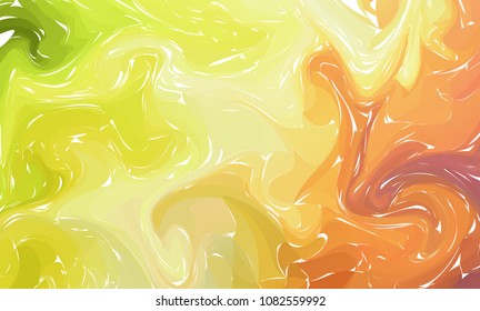 Fluid colorful shapes background. Green orange Trendy gradients. Fluid shapes composition. Abstract Modern Liquid Swirl Marble flyer design for background. vector Eps10.