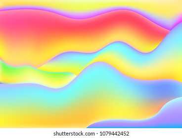 Fluid colorful shapes composition background. Neon bright trendy gradients. Collage. Vector