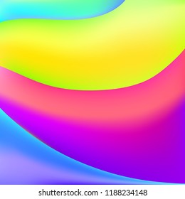 Fluid colorful shapes composition background. Neon bright trendy gradients. Collage. Vector