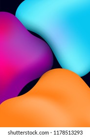Fluid colorful shapes composition. Futuristic design posters.Trendy gradients.  Liquid color geometric background.