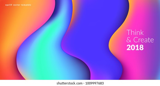 Fluid colorful shapes composition. Trendy liquid gradients. Eps10 vector.