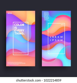 Fluid colorful shapes composition. Trendy banners templates. Eps10 vector.