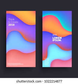 Fluid colorful shapes composition. Trendy banners templates. Eps10 vector.