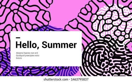 Fluid colorful shapes, Creative pop art vector illustration of vivid splashes and blots with organic Reaction-Diffusion pattern. Trendy retrofuturistic vaporwave/ neo memphis style.