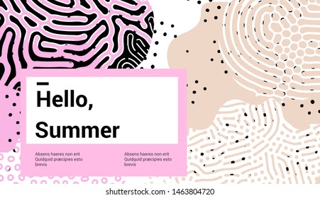 Fluid colorful shapes, Creative pop art vector illustration of vivid splashes and blots with organic Reaction-Diffusion pattern. Trendy retrofuturistic vaporwave/ neo memphis style.