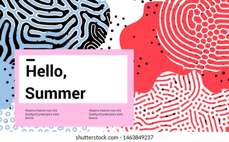 Fluid colorful shapes, Creative pop art vector illustration of vivid splashes and blots with organic Reaction-Diffusion pattern. Trendy retrofuturistic vaporwave/ neo memphis style.