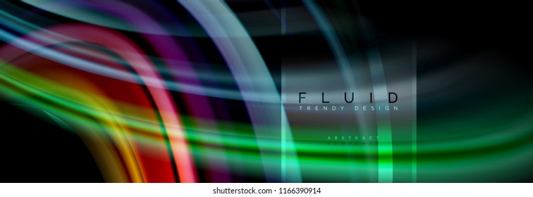 Fluid colors abstract background colorful poster, twisted liquid design on black, colorful marble or plastic wave texture backdrop, multicolored template for business or technology presentation or web