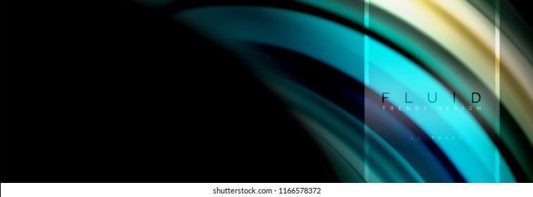 Fluid colors abstract background colorful poster, twisted liquid design on black, colorful marble or plastic wave texture backdrop, multicolored template for business or technology presentation or web