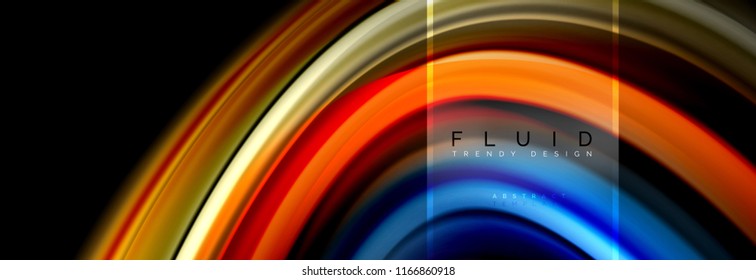 Fluid colors abstract background colorful poster, twisted liquid design on black, colorful marble or plastic wave texture backdrop, multicolored template for business or technology presentation or web
