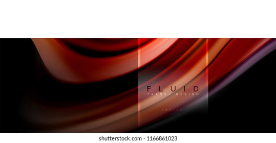 Fluid colors abstract background colorful poster, twisted liquid design on black, colorful marble or plastic wave texture backdrop, multicolored template for business or technology presentation or web