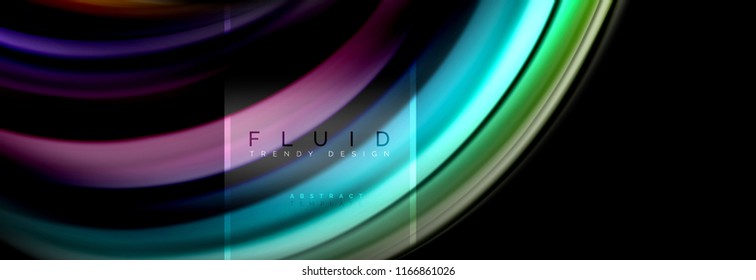 Fluid colors abstract background colorful poster, twisted liquid design on black, colorful marble or plastic wave texture backdrop, multicolored template for business or technology presentation or web