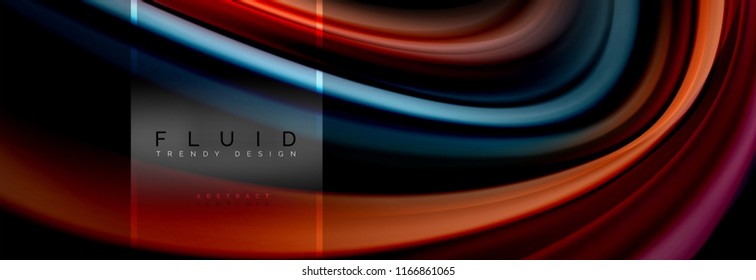 Fluid colors abstract background colorful poster, twisted liquid design on black, colorful marble or plastic wave texture backdrop, multicolored template for business or technology presentation or web