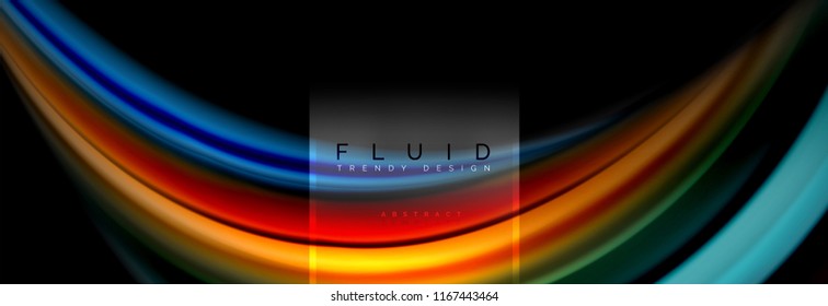 Fluid colors abstract background colorful poster, twisted liquid design on black, colorful marble or plastic wave texture backdrop, multicolored template for business or technology presentation or web